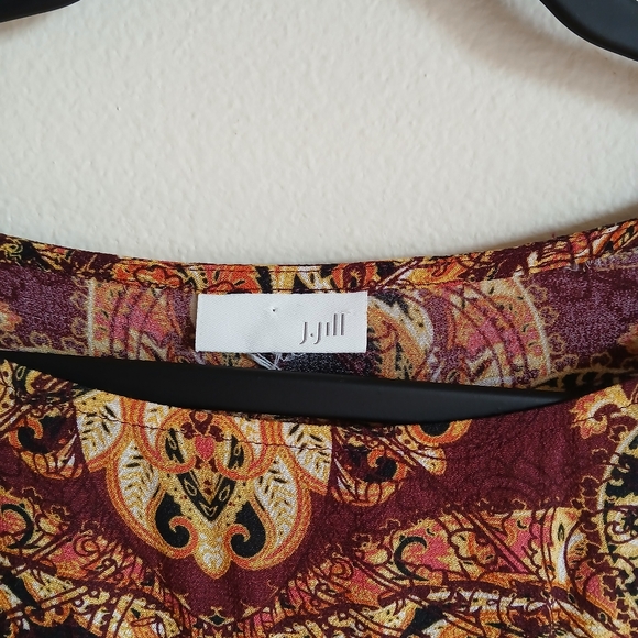 J Jill Paisley Tunic Blouse Top Lightweight Long Sleeve Travel Office - Picture 6 of 14